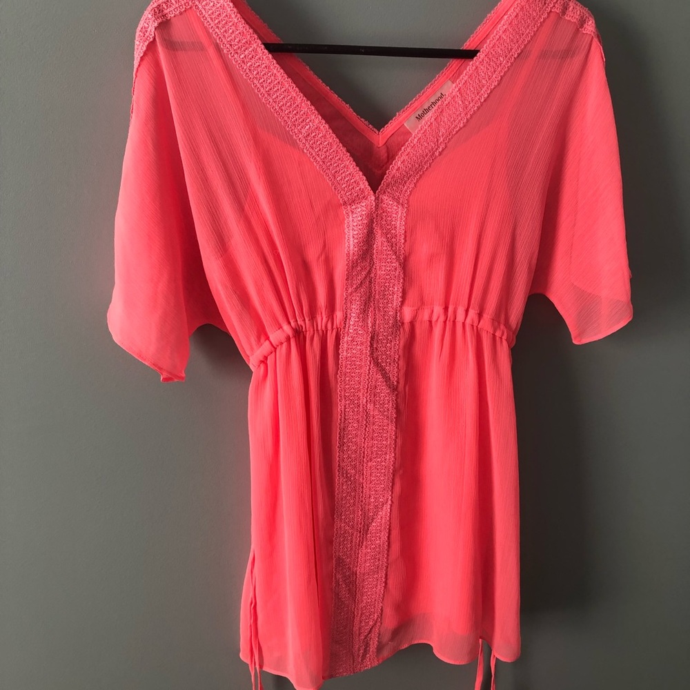 Pink maternity blouse